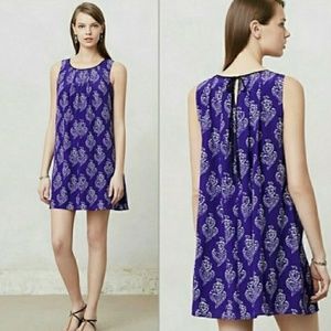 Maeve Anthropologie Petal Stamp Dress Purple Small